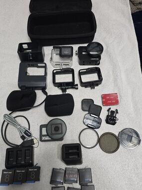 GoPro Hero 6 Black Action Camera Bundle - Black and Gray Accessories